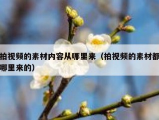 拍视频的素材内容从哪里来（拍视频的素材都哪里来的）