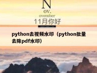 python去视频水印（python批量去除pdf水印）