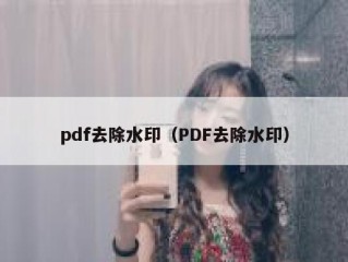 pdf去除水印（PDF去除水印）