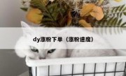 dy涨粉下单（涨粉速度）