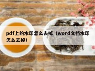 pdf上的水印怎么去掉（word文档水印怎么去掉）