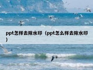 ppt怎样去除水印（ppt怎么样去除水印）