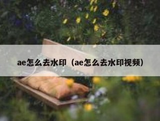 ae怎么去水印（ae怎么去水印视频）