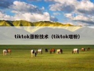 tiktok涨粉技术（tiktok增粉）