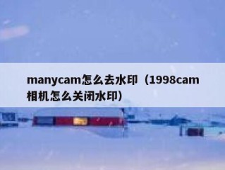 manycam怎么去水印（1998cam相机怎么关闭水印）