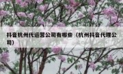 抖音杭州代运营公司有哪些（杭州抖音代理公司）