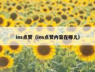 ins点赞（ins点赞内容在哪儿）