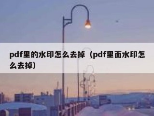 pdf里的水印怎么去掉（pdf里面水印怎么去掉）