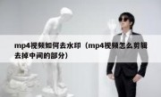 mp4视频如何去水印（mp4视频怎么剪辑去掉中间的部分）