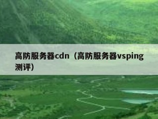 高防服务器cdn（高防服务器vsping测评）