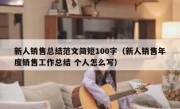 新人销售总结范文简短100字（新人销售年度销售工作总结 个人怎么写）