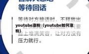 youtube涨粉（youtube如何涨粉）