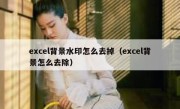 excel背景水印怎么去掉（excel背景怎么去除）