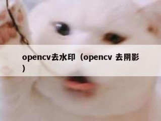 opencv去水印（opencv 去阴影）