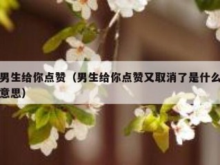 男生给你点赞（男生给你点赞又取消了是什么意思）