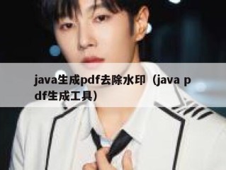 java生成pdf去除水印（java pdf生成工具）