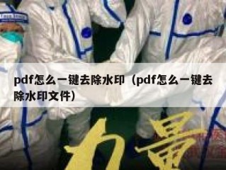 pdf怎么一键去除水印（pdf怎么一键去除水印文件）