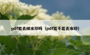 pdf能去掉水印吗（pdf能不能去水印）