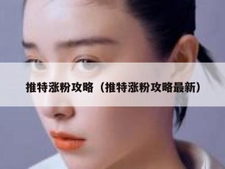 推特涨粉攻略（推特涨粉攻略最新）