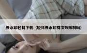 去水印轻抖下载（轻抖去水印有次数限制吗）