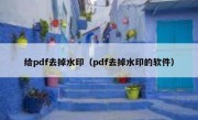 给pdf去掉水印（pdf去掉水印的软件）