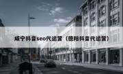 咸宁抖音seo代运营（德阳抖音代运营）