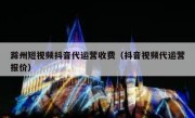 滁州短视频抖音代运营收费（抖音视频代运营报价）