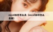 excel水印怎么去（excel水印怎么去掉）