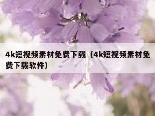 4k短视频素材免费下载（4k短视频素材免费下载软件）