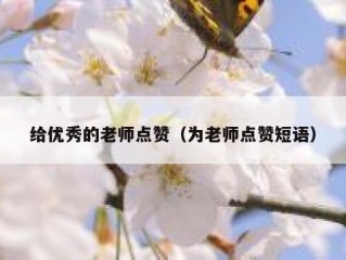 给优秀的老师点赞（为老师点赞短语）