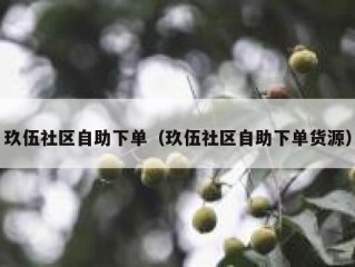 玖伍社区自助下单（玖伍社区自助下单货源）