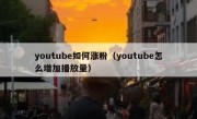 youtube如何涨粉（youtube怎么增加播放量）