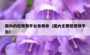 国内的短视频平台有哪些（国内主要短视频平台）