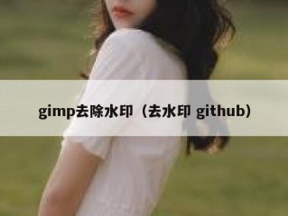 gimp去除水印（去水印 github）