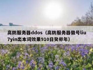 高防服务器ddos（高防服务器徽号liu7yin出本词效果910日癸卯年）