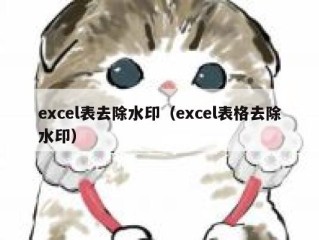 excel表去除水印（excel表格去除水印）