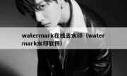 watermark在线去水印（watermark水印软件）