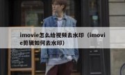 imovie怎么给视频去水印（imovie剪辑如何去水印）