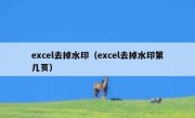 excel去掉水印（excel去掉水印第几页）