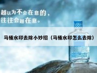 马桶水印去除小妙招（马桶水印怎么去除）