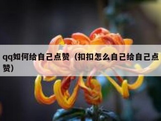 qq如何给自己点赞（扣扣怎么自己给自己点赞）