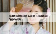 cad转pdf水印怎么去除（cad转pdf去掉水印）