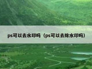 ps可以去水印吗（ps可以去除水印吗）