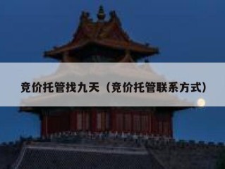 竞价托管找九天（竞价托管联系方式）