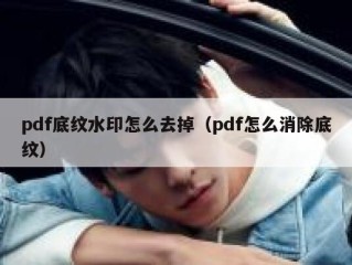 pdf底纹水印怎么去掉（pdf怎么消除底纹）