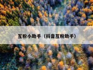 互粉小助手（抖音互粉助手）