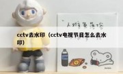 cctv去水印（cctv电视节目怎么去水印）