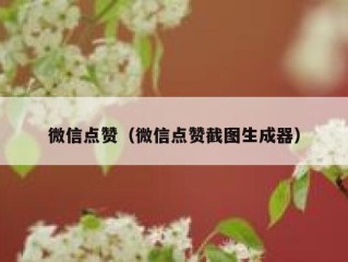 微信点赞（微信点赞截图生成器）