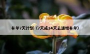 补单7天计划（7天或14天去递增补单）