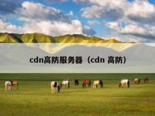 cdn高防服务器（cdn 高防）